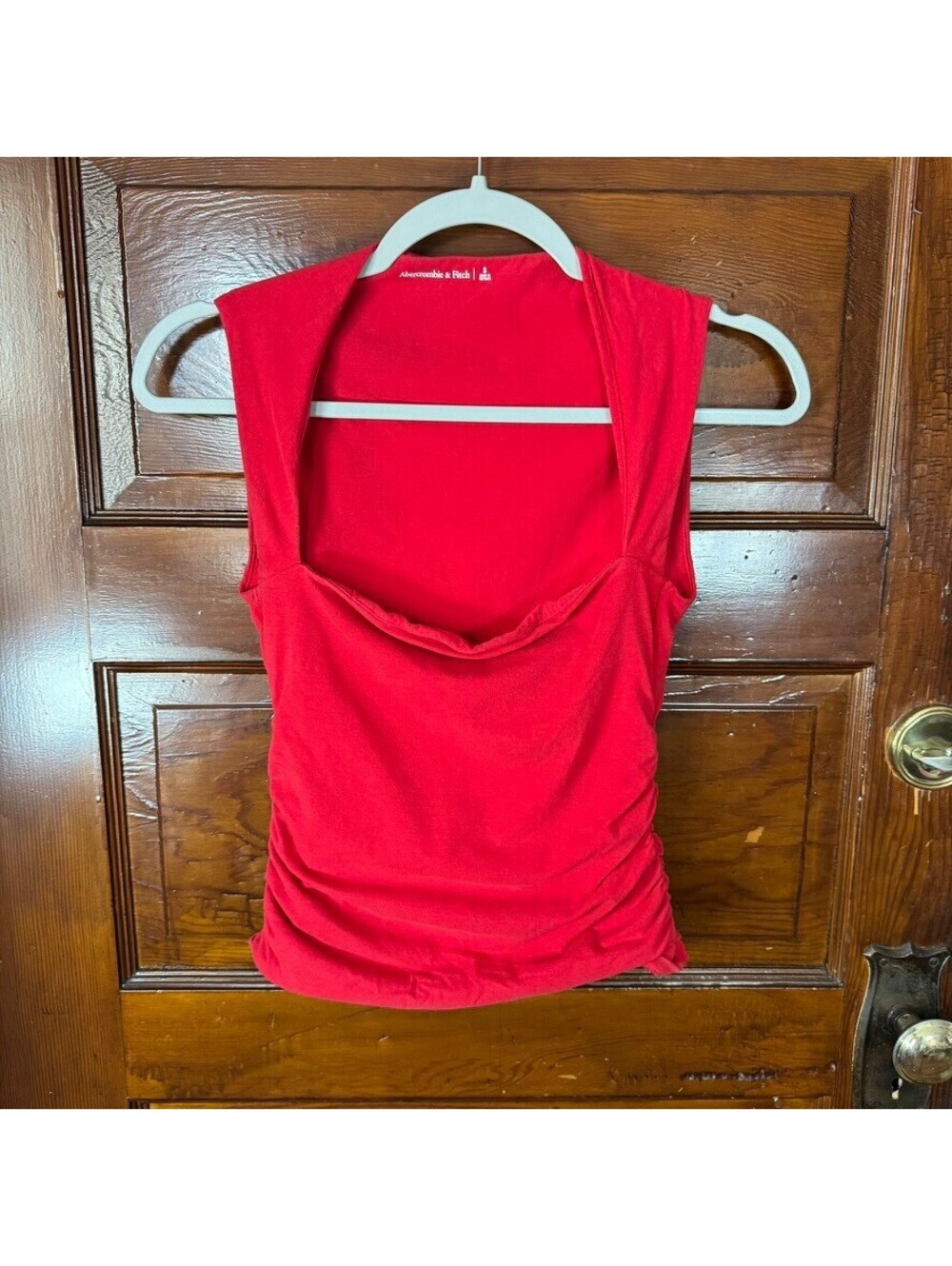 Abercrombie & Fitch Red Square Neckline Ava Top Size Small